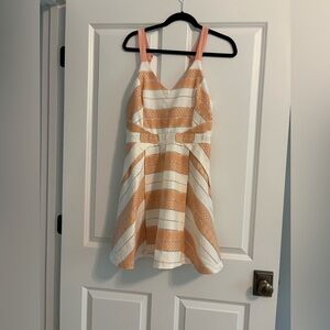 Adelyn Rae Orange and White Halter Sundress